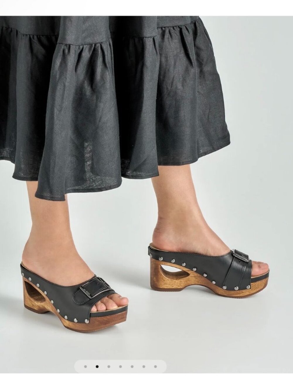 Dansko Adeline Black Calf Leather Real Wood Heels US 6.5-7 / EU 37